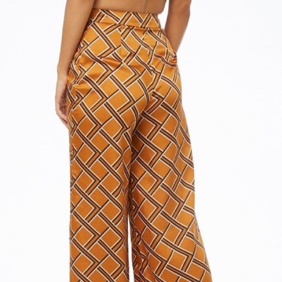 Geo print satin wide-leg print pants - Picture 3 of 7